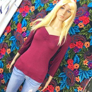 NEW WOMEN'S CANDIES SHIRT SIZE LARGE TOP LACE FRILLY BACK TRIM LONG SLEEVE SHIRT